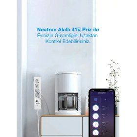 Resim Neutron Akıllı Wi-Fi Destekli 4'lü Akım Korumalı Priz 2 USB Uzatma Kablosu 