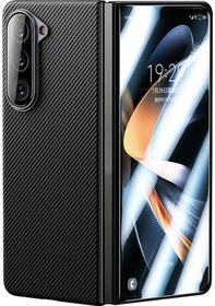 Resim Galaxy Z Fold 5 Uyumlu Combo 3lü Aksesuar Set 600D Kevlar Kapak Ekran Koruyucu Lens Koruyucu 