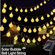 Resim 20/50/100 LED Güneş Enerjili Kristal Işıklı Dizeler, IP65 Su Geçirmez Dış Mekan Peri Masalı Aydınlatması, Veranda, Bahçe, Noel Ağacı ve Bayram Süslemeleri için 8 Aydınlatma Modu ile Güneş Peri Işıkları 