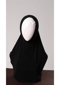 Resim Hürrem Bone Siyah Pratik Hazır Geçmeli Genç Tesettür Bone Sandy Kumaş Düz Hijab 2312 01 Siyah 