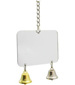 Resim Homyl Kuş Kafesi Ayna Asılı Çan Kanarya Oyuncak 8.8x7cm-gümüş 
