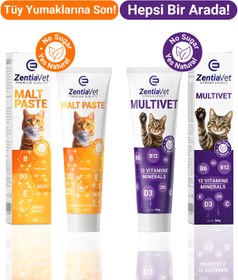 Resim zentiavet Kedi Malt Paste Multivet Kedi Maltı Kedi Vitamini Multivitamin Malt Macun Kediler için 100gr 
