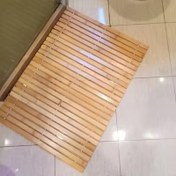 Resim El yapımı Bambu Banyo Paspası - Kaymaz, Dikdörtgen Zemin Matı ile Geometrik Desenli Banyo ve Duş için, %100 Bambu Lif, Dayanıklı ve Yüksek Kaliteli, Banyo Matı 