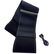 Resim Fiat Uyumlu Doblo 2015-2021 Arası Araca Özel Direksiyon Kılıfı Alknatara-karbon Gri 