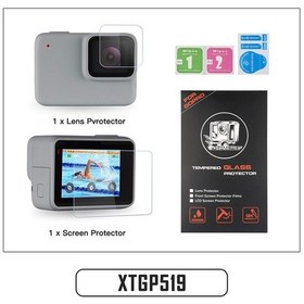 Resim Bir Koruyucu-shoot Çift Lcd Ekran Ve Lens Camı Koruyucu Gopro Hero 7 Gümüş Beyaz Kamera Koruyucu Film Go Pro Hero 7 Gümüş 