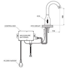 Resim Gpd Flb11-S-2 Tek Su Girişli Fotoselli Lavabo Bataryası Siyah 