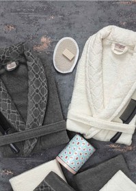 Resim Güvenal Hayal 12 Parça Kutulu Jakarlı Bornoz Takımı Bornoz Havlu & Havlu Seti Banyo Çeyiz Seti 4 Çok Renkli 