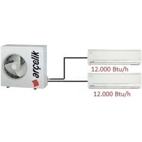 Resim Arçelik 1+3 Klima + 2 İç Ünite 12000+12000 BTU Duvar Tipi Multi Klima 