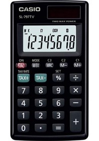 Resim Casio SL-797TV-BK Cep Tipi 8 Hane Hesap Makinesi 