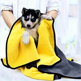Resim Köpek Havlusu - Banyo ve Bakım için Yumuşak, Tüy Bırakmayan Polyester, Köpek Kurutma Bezi 