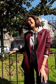 Resim SATANA' BURGUNDY BLAZER - M/L / Bordo 
