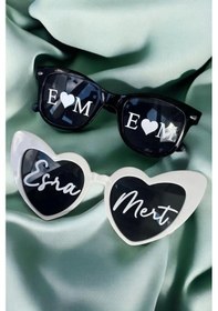 Resim Parti Gözlüğü Gelin Damat Gözlüğü İçin Yazılı Gözlük Parti İçin Gözlük 2 Adet 