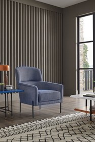 Resim Enza Home Dante Berjer, Keten Dokulu - Mavi 