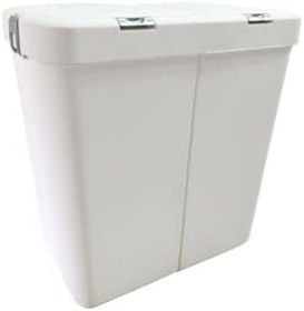 Resim Gümüş Ikili Dokunmatik Çamaşır Sepeti Çöp Kovası Temizlik Kovası Kirli Sepet 80 Litre-MT009 