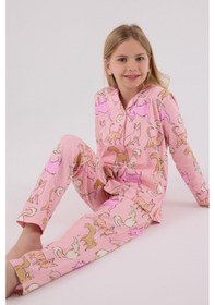 Resim Rolypoly Kız Çocuk Pembe Gömlek Pijama Takımı 5274-48717 Pembe 