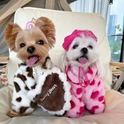 Resim Sonbahar ve Kış Köpek Kıyafetleri, Schnauzer, Teddy Ayılar, Bichon, Maltese, Pomeranian, Shiba Inu, Fransız Buldoklar ve Kediler Gibi Evcil Hayvanlar için Plüş Montlar. 
