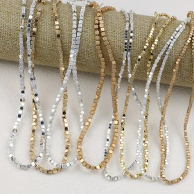 Resim 2Mm190 adet/3Mm135 adet Tek Parça Yüzeyli Sekizgen Küp Siyah Gallstone Hematit Küçük Mat Parlak Dağınık Boncuklar El Yapımı DIY Bileklik Kolye Takı Aksesuarları Malzemesi 