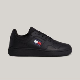 Resim Tommy Hilfiger Tommy Jeans Retro Basket Erkek Siyah Sneaker 