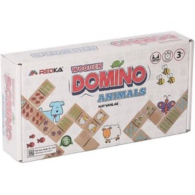 Resim Genel Markalar gl00my Eğlenceli Ahşap Domino Hayvanlar Oyunu - Renkli ve Eğitici 