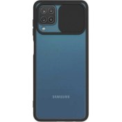 Resim Caseart Samsung Galaxy A22 4g Kapak Lensi Açılır Kapanır Kamera Korumalı Silikon Kılıf - Siyah 