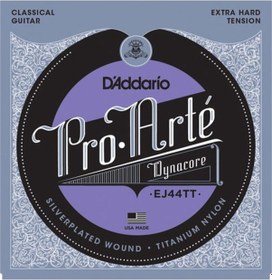 Resim D'Addario EJ44TT Pro-Arté Dynacore, Titanium Trebles, Extra-Hard Tension Takım Tel Klasik Gitar Teli 