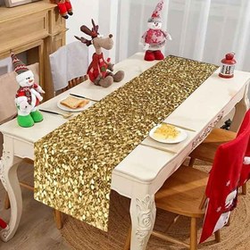 Resim Şık Altın Pullu Masa Koşucusu - %100 Polyester, Dikdörtgen | Yemek Masaları, Oturma Odası Kahve Masaları, Giriş Yolları, Ofisler ve Otel Restoranları için Mükemmel | Aile Toplantıları, Açık Hava Banketleri, Piknikler ve Kamp için İdeal 