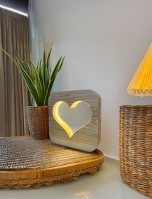 Resim üstel dekor Kalp Desenli Masif Led El Yapımı Dekoratif Gece Lambası 