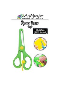 Resim Öğrenci Makası Yeşil 1 Adet Plastik Küt Uç Yaylı Korumalı Çocuk Makası Ana Sınıfı Okul Makası Okul Öncesi Kreş 
