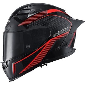 Resim Motoanl Full Face Ce Yüksek Güvenlikli Motor Kaskı Fire Edition Siyah Kırmızı 