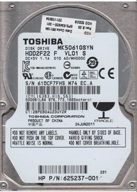 Resim Toshiba MK5061GSYN 2.5" 500 GB 7200 RPM SATA 3 HDD 