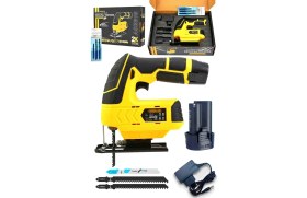 Resim Çift Batarya Extra Power Li-Ion Pil Şarjlı Dekupaj Testere Sarı 