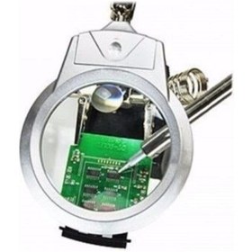 Resim Masa Üstü 2x 6x Çift Kullanımlı Led Işık Büyüteç W/yardımcı Klip Lehimleme Istasyonu 