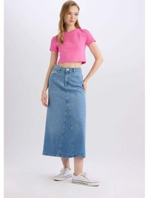Resim Defacto Fashion Fit Cepli Maxi Jean Etek D4422AX24AUNM28 Mavi 