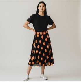 Resim Eren Style Şifon Beli Lastikli Etek 95 Cm - 38-50 Oranj 