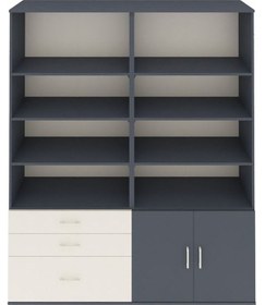 Resim Hyperion Gardrop 9 Raflı 3 Çekmeceli 2 Kapaklı 176x44x221 Antrasit-antrasit/aytaşı Antrasit/aytaşı 