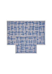 Resim Banyo Paspası 2'li Set Blunity Grid Mavi Mavi 