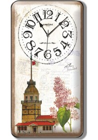 Resim Kız Kulesi Manzaralı Duvar Saati çok Renkli 