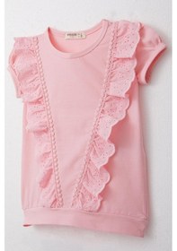 Resim Breeze Kız Çocuk Tişört Güpürlü 1.5-5 Yaş, Pembe Pembe 