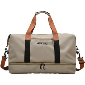 Resim Padalink Suya Dayanıklı Oxford Kumaş Seyahat Çantası - Tek Omuz/el Tutan/çapraz Çanta, Islak-kuru Ayrımı, 46x28x25cm, Kahverengi Haki 