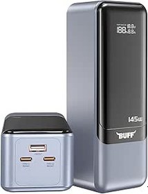 Resim BUFF LABS BP16 145W Dijital Ekranlı 27000 mAh Powerbank, Laptop, Macbook, iPad Taşınabilir Hızlı Şarj Cihazı 