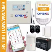 Resim Opax Gprs Alarm Paneli & Bgr-10 Kablolu Sirenli Full Set Akü Dahil (1 Yıl Ahm Ücretsiz) 