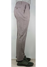 Resim Balık Sırtı Erkek Desenli Klasık Esnek Pamuk Pantolon Kahve 