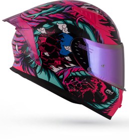 Resim DeadG Spectre Legend Pink Siyah-Yeşil-Pembe Kask 