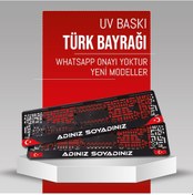 Resim Türk Bayraklı, 2 Adet Premium Uv Baskılı Kişiye Özel Plakalıkhane 