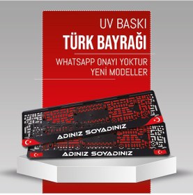 Resim Türk Bayraklı, 2 Adet Premium Uv Baskılı Kişiye Özel Plakalıkhane 