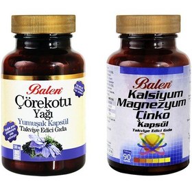 Resim Balen 1 Adet Çörekotu Yağı1 Adet Kalsiyum Magnezyum Çinko 