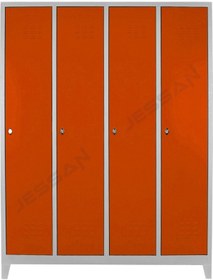 Resim Jessan Ofis 4 Lü Yanyana Soyunma dolabı Gri turuncu 