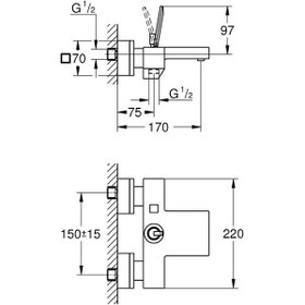 Resim Grohe Eurocube Joy Banyo Bataryası-23666000 Krom 