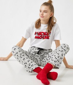 Resim Mickey Mouse Lisanslı Pamuklu Pijama Takımı 