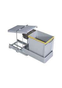 Resim Çöp Kovası Plastik Taşıyıcılı Raylı 40Cm 16Lt+1Lt Açık Gri 